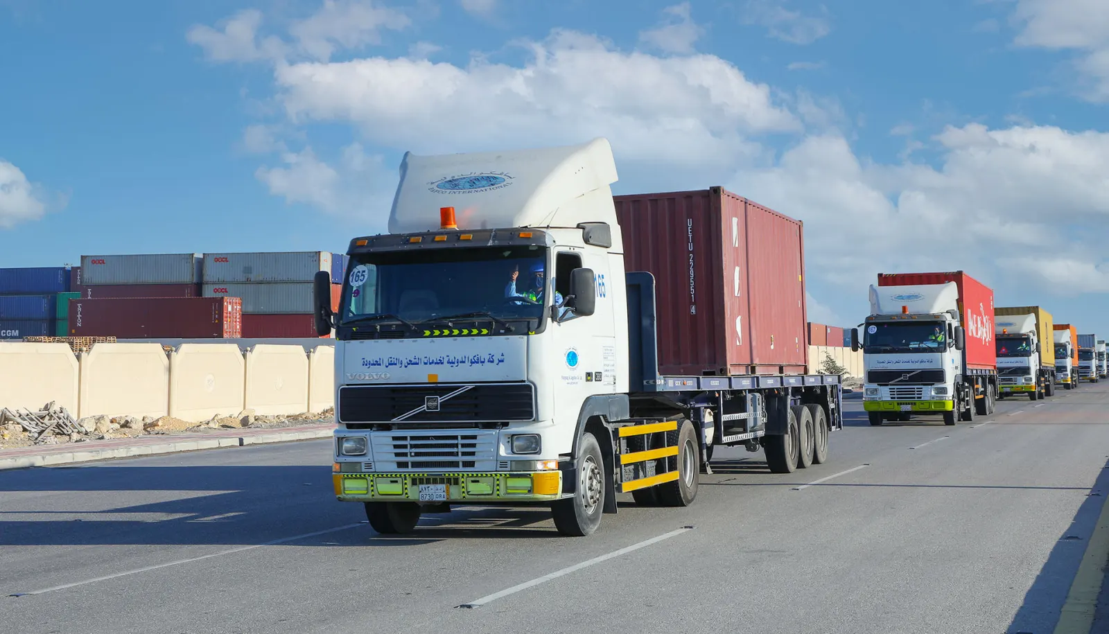 Land transportation and road freight across Saudi Arabia — BAFCO own trailer fleet